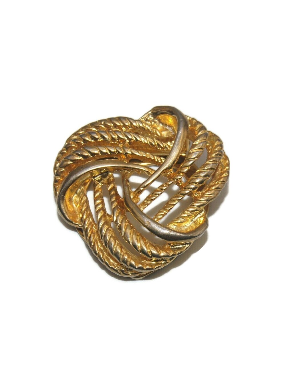 Vintage Gold Tone Love Knot Dress Clip.